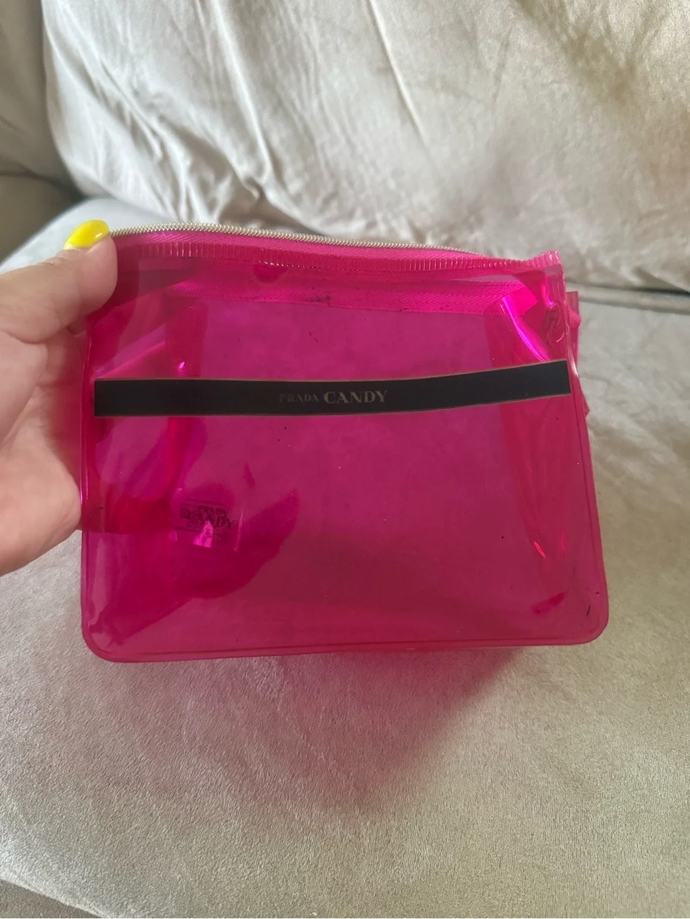 Prada candy pink makeup/travel bag